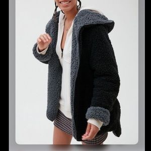 UO carmella reversible hooded teddy jacket